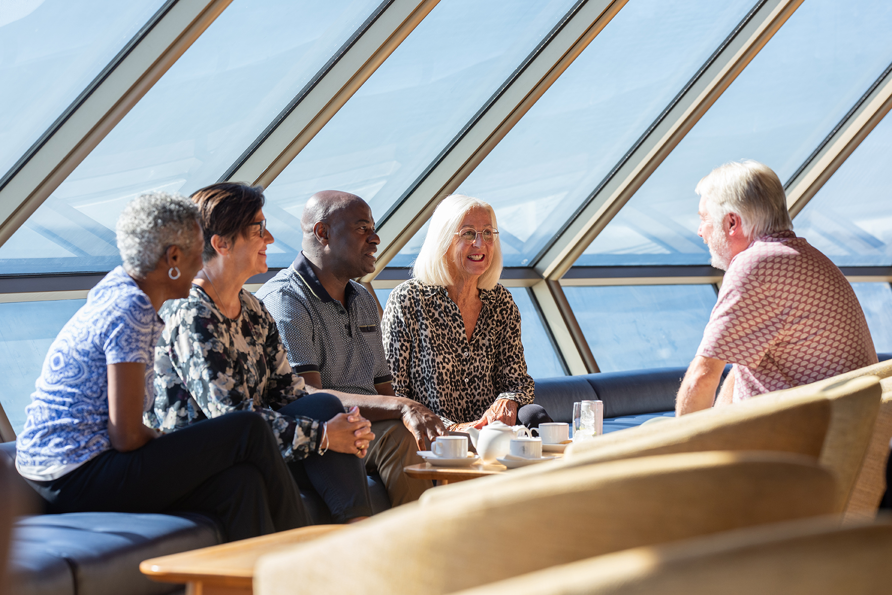 Friends in the Observatory lounge, Bolette